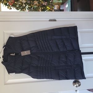 J.Jill Down Puffer Vest Navy Blue Small